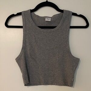 TNA Charcoal Ribbed Crop Top